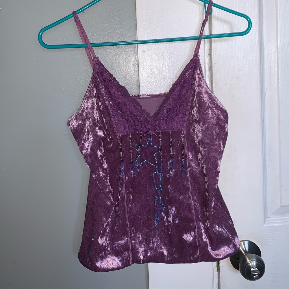 One of a Kind Purple Velvet Top